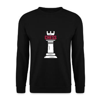 Schachmatt Schach Schachspieler "checkmate" - Unisex Pullover - Schwarz - Vorne - Alina (178cm) & Michal (187cm)