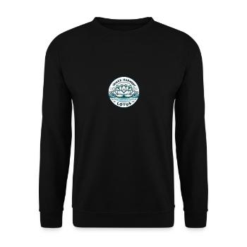 Inner Harmony Lotus - Heiteres Wasser- und Blumendesign - Unisex Pullover - Schwarz - Vorne - Alina (178cm) & Michal (187cm)