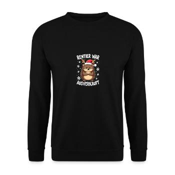 Igel Rentier war ausverkauft - Unisex Pullover - Schwarz - Vorne - Alina (178cm) & Michal (187cm)