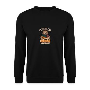 Les marmottes préfèrent les câlins au design hivernal - Sweat-shirt Unisexe - noir - Devant - Alina (178cm) & Michal (187cm)
