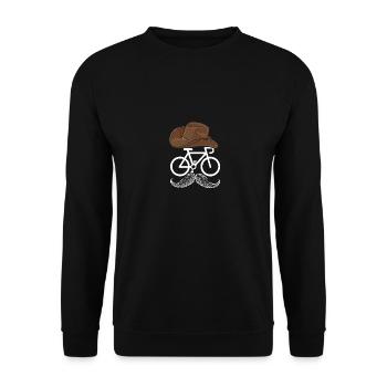 Hipster Bike Cyclist - Unisex Sweatshirt - black - Front - Alina (178cm) & Michal (187cm)
