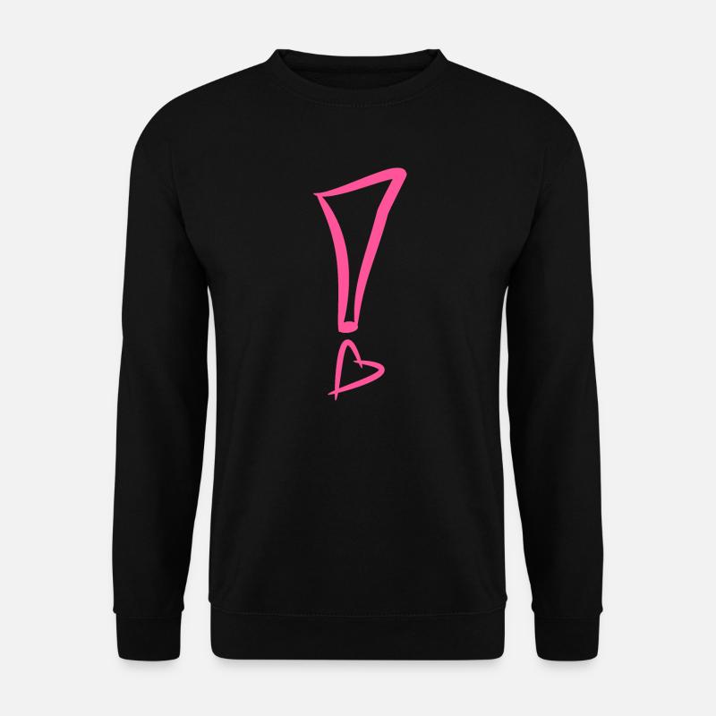 Exclamation mark with heart - Unisex Sweatshirt - black