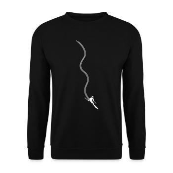 Skifahrer Carving - Unisex Pullover - Schwarz - Vorne - Alina (178cm) & Michal (187cm)