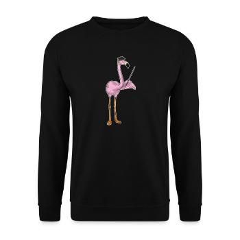Flamingo Teacher Pointing Stick School - Unisex Sweatshirt - black - Front - Alina (178cm) & Michal (187cm)
