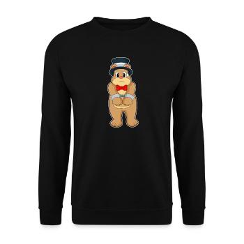 Bär Bräutigam Handschellen Hochzeit - Unisex Pullover - Schwarz - Vorne - Alina (178cm) & Michal (187cm)