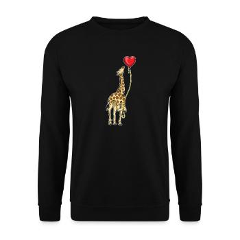 Giraffe Balloon - Unisex Sweatshirt - black - Front - Alina (178cm) & Michal (187cm)