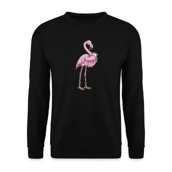 Sandwich flamant rose - Sweat-shirt Unisexe - noir - Devant - Alina (178cm) & Michal (187cm)