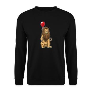Löwe Luftballon - Unisex Pullover - Schwarz - Vorne - Alina (178cm) & Michal (187cm)