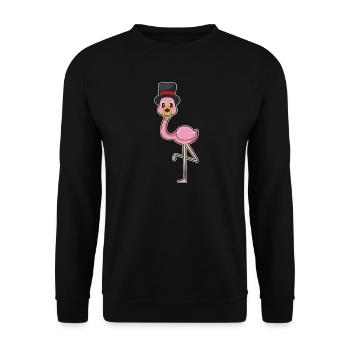 Bague de mariage du marié flamant rose - Sweat-shirt Unisexe - noir - Devant - Alina (178cm) & Michal (187cm)