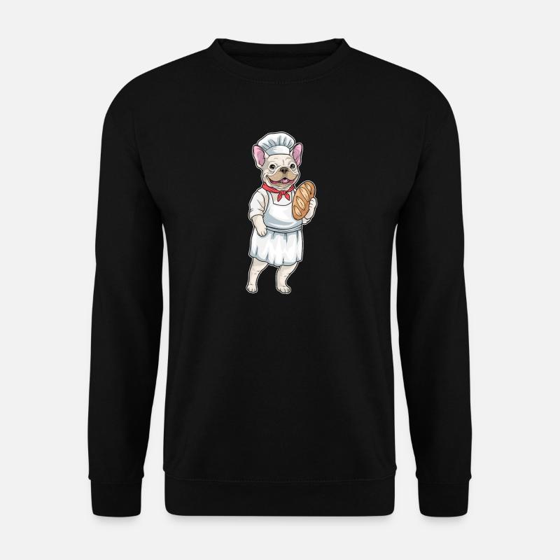 Französische Bulldogge Bäcker Brot - Unisex Pullover - Schwarz