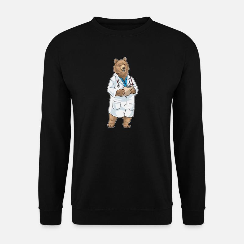 Bear Doctor Stethoscope - Unisex Sweatshirt - black