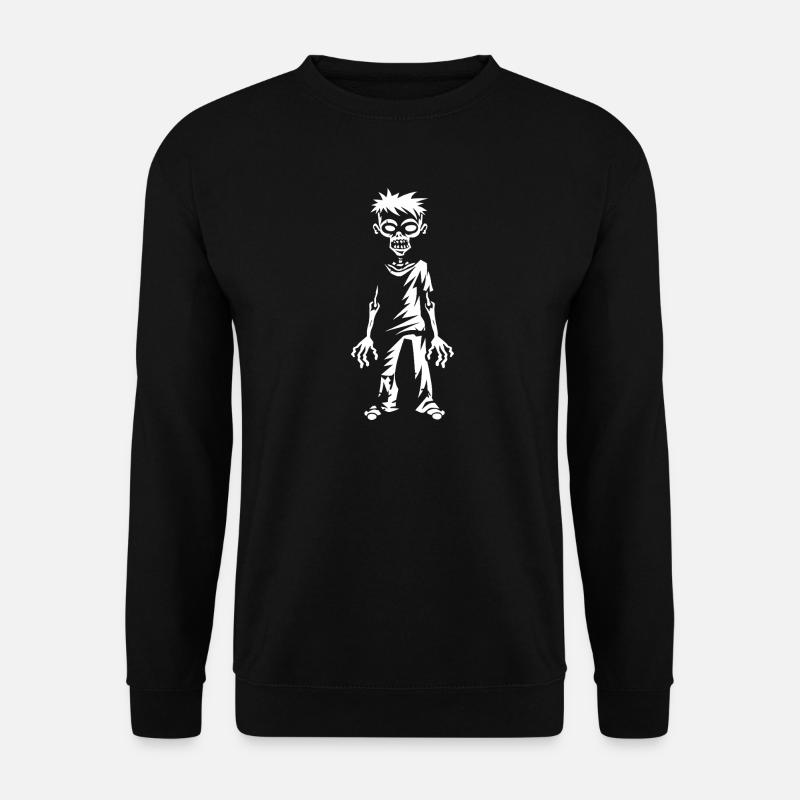 Schwarz-Weiß-Zombie-Geek-Silhouette - Unisex Pullover - Schwarz