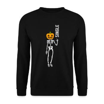 Halloween Singles Party Pumpkin Skeleton Wants Love - Unisex Sweatshirt - black - Front - Alina (178cm) & Michal (187cm)