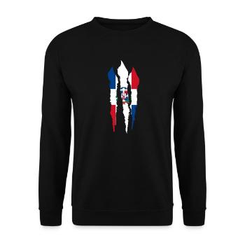 Dominican Republic Flag Dom Rep Flag Travel - Unisex Sweatshirt - black - Front - Alina (178cm) & Michal (187cm)