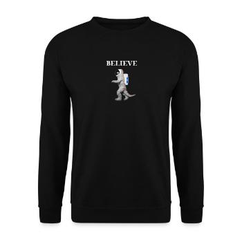 Idée cadeau de l’astronaute Dino Tyrannosaurus Rex - Sweat-shirt Unisexe - noir - Devant - Alina (178cm) & Michal (187cm)