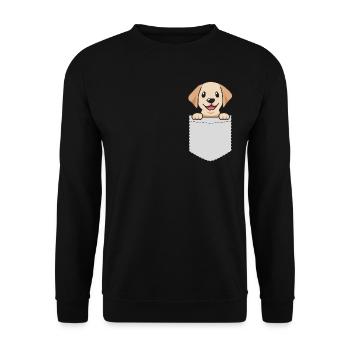 Labrador Pocket - Unisex Pullover - Schwarz - Vorne - Alina (178cm) & Michal (187cm)
