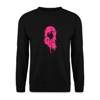 headphones - Unisex Sweatshirt - black - Front - Alina (178cm) & Michal (187cm)