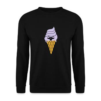 ice cream with moustache - Eis mit Bart - Unisex Pullover - Schwarz - Vorne - Alina (178cm) & Michal (187cm)