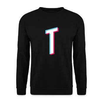 T - letter T - Unisex Sweatshirt - black - Front - Alina (178cm) & Michal (187cm)