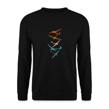 Gliders | Gliding Pilot Thermal Gifts - Unisex Sweatshirt - black - Front - Alina (178cm) & Michal (187cm)