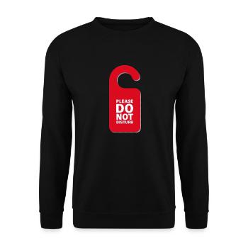 Please do not disturb sign in red - Unisex Sweatshirt - black - Front - Alina (178cm) & Michal (187cm)