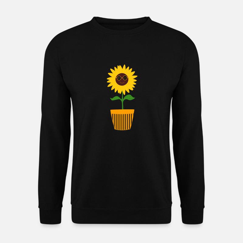 70s Flower Pattern Sunflower - Unisex Sweatshirt - black