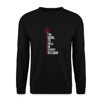 in going to hell - Unisex Sweatshirt - black - Front - Alina (178cm) & Michal (187cm)