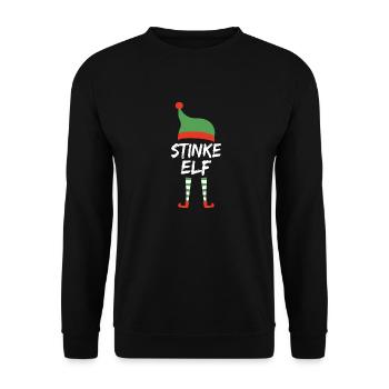 Stinke Elfe Weihnachten Humor fun Sprüche - Unisex Pullover - Schwarz - Vorne - Alina (178cm) & Michal (187cm)