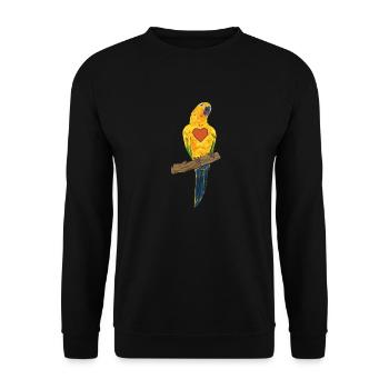 Parakeet Parrot Parakeet Bird - Unisex Sweatshirt - black - Front - Alina (178cm) & Michal (187cm)
