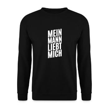 Mein Mann Liebt Mich - Unisex Pullover - Schwarz - Vorne - Alina (178cm) & Michal (187cm)