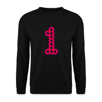1. 1 AN. 1er ANNIVERSAIRE. ANNIVERSAIRE 1 AN - Sweat-shirt Unisexe - noir - Devant - Alina (178cm) & Michal (187cm)