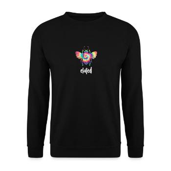 Tie Dye Bee Elated Biene Be Elated - Unisex Sweatshirt - black - Front - Alina (178cm) & Michal (187cm)