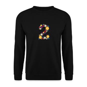 Flowers 2 - Unisex Sweatshirt - black - Front - Alina (178cm) & Michal (187cm)