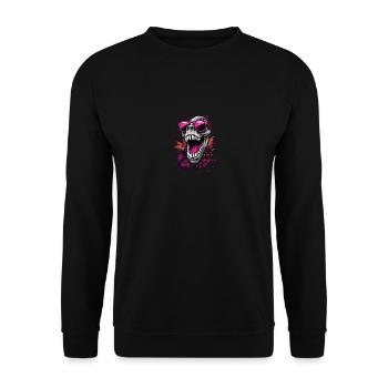 Dino Skull - Unisex Sweatshirt - black - Front - Alina (178cm) & Michal (187cm)