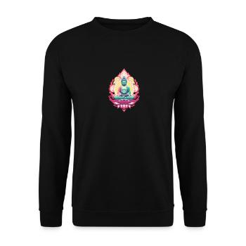 Statue de Bouddha - Sweat-shirt Unisexe - noir - Devant - Alina (178cm) & Michal (187cm)