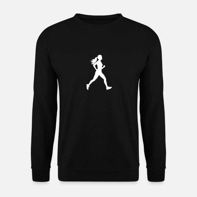 Running Marathon Woman Silhouette - Unisex Sweatshirt - black