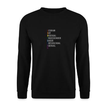 LGBTQIA+ Love Rainbow Flag Genders - Unisex Sweatshirt - black - Front - Alina (178cm) & Michal (187cm)