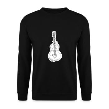 Gitarre Gitarrist - Unisex Pullover - Schwarz - Vorne - Alina (178cm) & Michal (187cm)