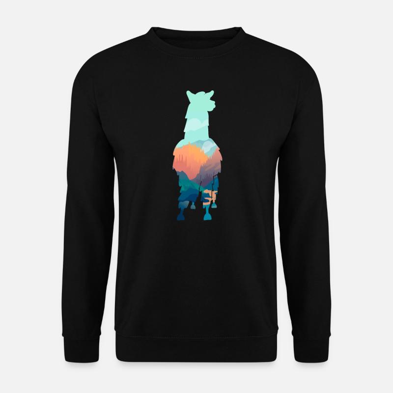 Lama - Unisex Pullover - Schwarz