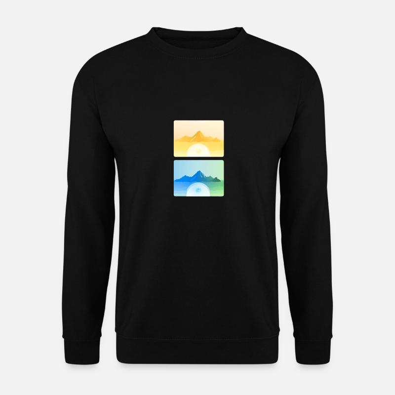 Gebirgslandschaft Geometrische Kunst - Unisex Pullover - Schwarz