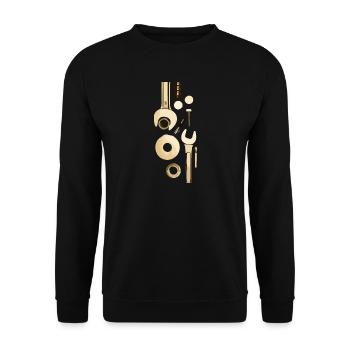 Werkzeug - Unisex Pullover - Schwarz - Vorne - Alina (178cm) & Michal (187cm)