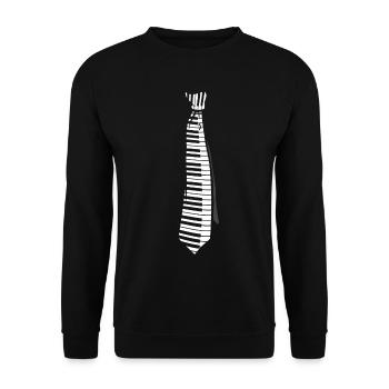 Piano Pianist Funny Keyboard Tie - Unisex Sweatshirt - black - Front - Alina (178cm) & Michal (187cm)