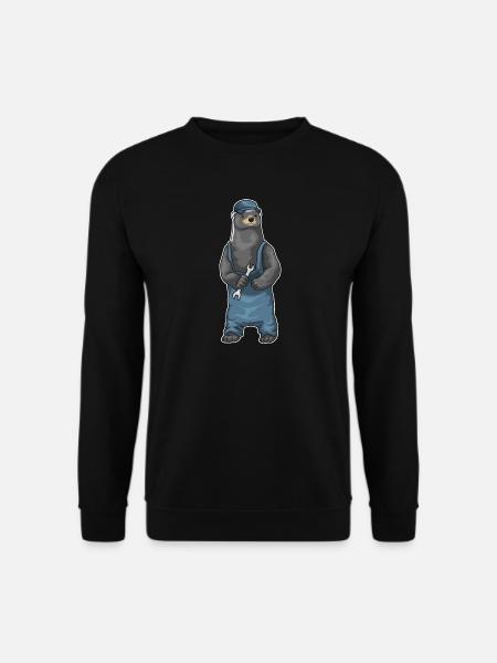 Dachs Mechaniker Schraubenschlüssel Werkstatt - Unisex Pullover - Schwarz