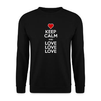 Keep Calm and Love love love - Unisex Sweatshirt - black - Front - Alina (178cm) & Michal (187cm)