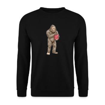 Bigfoot Halloween Kartoffelchips - Unisex Pullover - Schwarz - Vorne - Alina (178cm) & Michal (187cm)