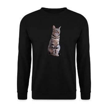 Katze Katzen Kätzchen Katzenshirt Geschenk - Unisex Pullover - Schwarz - Vorne - Alina (178cm) & Michal (187cm)