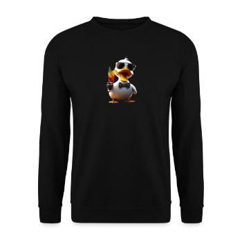 Canard cocktail avec des lunettes de soleil - Sweat-shirt Unisexe - noir - Devant - Alina (178cm) & Michal (187cm)