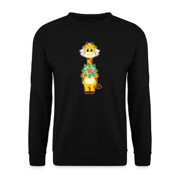 Giraffe Braut Blumen Hochzeit - Unisex Pullover - Schwarz - Vorne - Alina (178cm) & Michal (187cm)