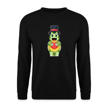 Turtle Groom Heart Wedding - Unisex Sweatshirt - black - Front - Alina (178cm) & Michal (187cm)