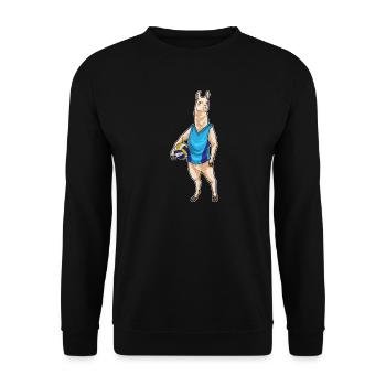 Llama Volleyball Player Volleyball - Unisex Sweatshirt - black - Front - Alina (178cm) & Michal (187cm)
